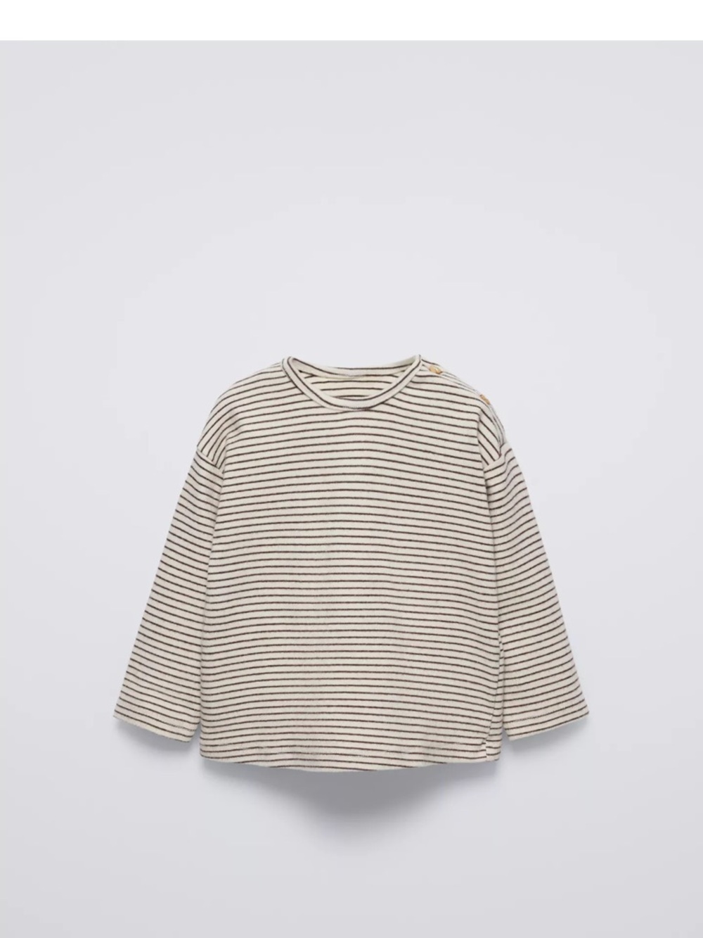 Zara Cream and Black Striped Long-Sleeve Tee - Kids